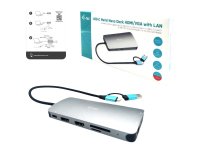 I-TEC USB-C Metal Nano Dock 2xHDMI 1xVGA 1xSD Kartenleser 1xmicroSD Kartenleser 1xGLAN 3xUSB 2.0 1xUSB 3.2 1xUSB-C3.2Data 1xUSB-C PD