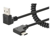 MANHATTAN Spiralkabel USB-A auf USB-C Ladekabel...