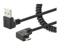 MANHATTAN Spiralkabel USB-A auf Micro-USB Ladekabel...