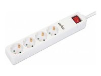 MANHATTAN 4-fach Steckdosenleiste mit 2 USB-Ladeports USB-A-Ports mit insgesamt 2,1 A Ausgangsleistung 2m Stromkabel 16 A weiss