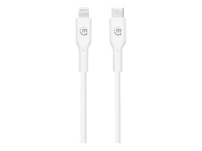 MANHATTAN USB-C auf Lightning Sync-/Ladekabel MFi-zertifizierten 8-pol. Lightning-Stecker 2 m für iPhone iPad iPod 480 Mbit/s weiss