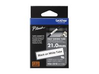 BROTHER HSE-251E Schrumpfschlauchkassette weiss/schwarz 21,0mm 1,5 Meter