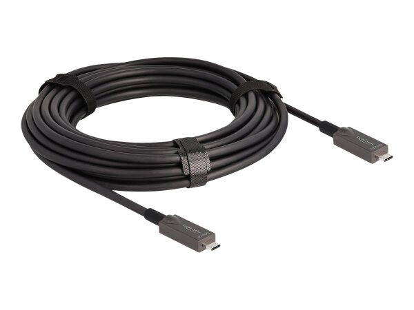 DELOCK Aktives Optisches USB-C Video + Daten + PD Kabel 10m