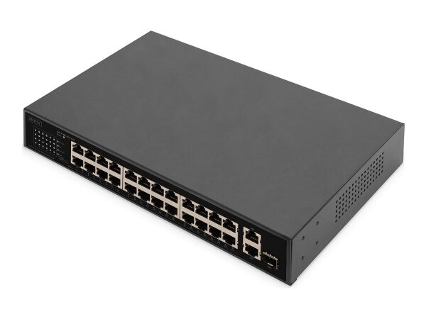 DIGITUS 24 Port 10/100mbps PoE Switch 24x10/100Mbps PoE RJ45 Ports 1 xGE RJ45 1xSFP