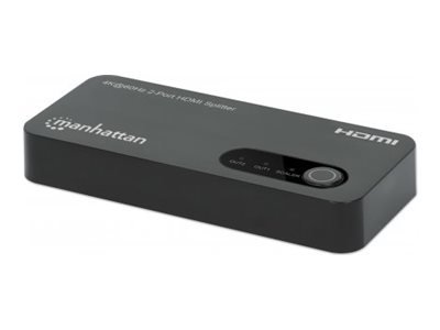 MANHATTAN 4K60Hz 2-Port HDMI-Splitter Teilt einen HDMI-Eingang in zwei HDMI-Ausgänge 1x2 18G schwarz