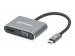 MANHATTAN USB-C 4-in-1 Konverter mit Power Delivery USB 3.2 Typ-C-Stecker auf HDMI 4K30Hz VGA 1080p60Hz USB-A 5Gbit/s USB-C PD 87W