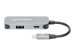 MANHATTAN USB-C 3-in-1 Konverter mit Power Delivery USB 3.2 Typ-C-Stecker auf HDMI 4K30Hz USB-A 5Gbit/s und USB-C PD 100W Alu Grau