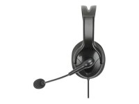 MANHATTAN Mono USB-Headset mit reversiblem Mikrofon Over-Ear links oder rechts tragbar USB-A-Stecker Kabel 2m Lautstärkeregelung