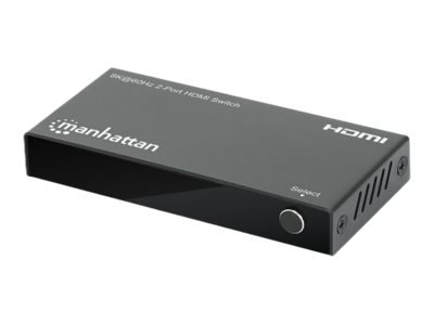 MANHATTAN 8K60Hz 2-Port HDMI-Switch Zum Umschalten zwischen zwei HDMI-Eingängen auf einem HDMI-Ausgang 2x1 48G IR-Fernbedienung