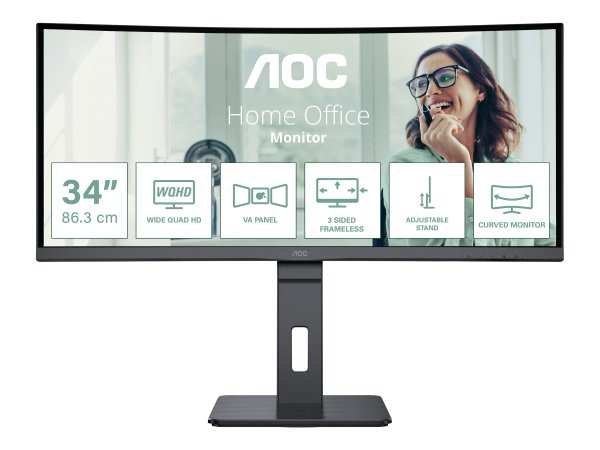 AOC CU34P3CV 86,36cm 34Zoll VA 3440x1440 21:9 4ms HDMI DP USB Black