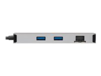 EATON TRIPPLITE USB-C Dock Dual Display - 4K 60Hz HDMI USB 3.2 Gen 1 USB-A Hub GbE Memory Card 100W PD Charging Gray