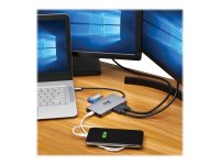 EATON TRIPPLITE USB-C Dock Dual Display - 4K 60Hz HDMI USB 3.2 Gen 1 USB-A Hub GbE Memory Card 100W PD Charging Gray