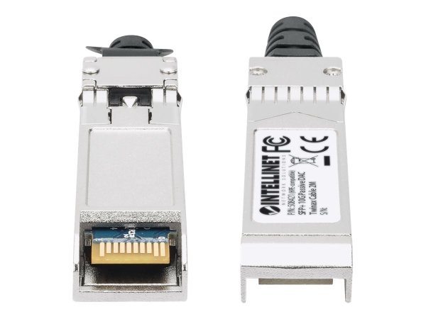 INTELLINET SFP+ 10G Passives DAC Twinax-Kabel SFP+ auf SFP+ 2 m HPE-kompatibel Direct Attach Copper AWG 30 schwarz