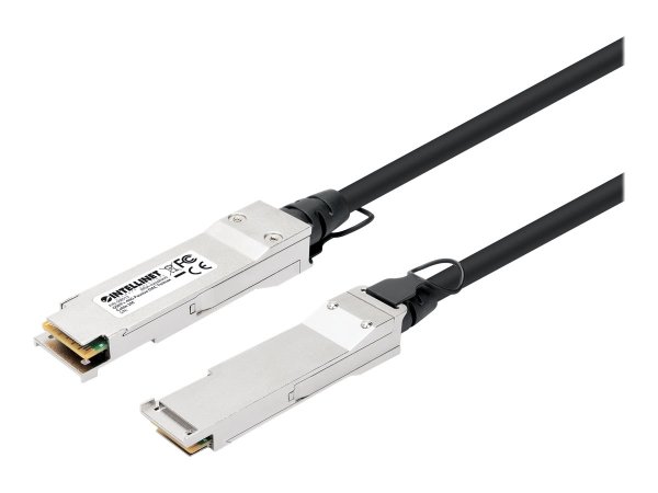 INTELLINET QSFP+ 40G Passives DAC Twinax-Kabel QSFP+ auf QSFP+ 2 m MSA-konform Direct Attach Copper AWG 30 schwarz