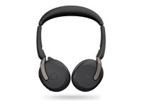 JABRA Evolve2 65 Flex UC Stereo Headset on-ear Bluetooth wireless active noise cancelling USB-C black Optimised for UC