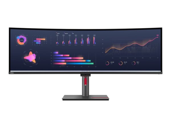 LENOVO ThinkVision P49w-30 124,46cm 49Zoll IPS 5120x1440 32:9 60Hz 350cd/m2 4ms 2x HDMI DP 4xUSB 3.2 G1 USB-C 3.2 G1 USB-B 3.2 G1 TS