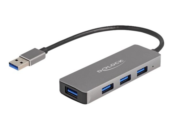 DELOCK 4 Port USB 3.2 Gen 1 Hub mit USB Typ-A Anschluss - USB Typ-A Buchsen seitlich