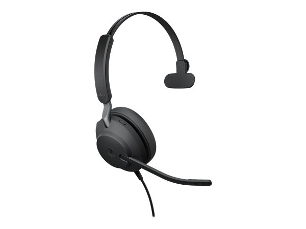 JABRA Evolve2 40 SE MS Mono Headset on-ear wired USB-A noise isolating Certified for Microsoft Teams