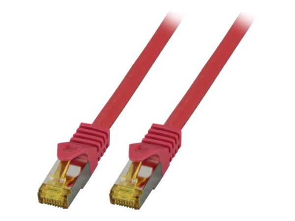 EFB Patchkabel Cat6a S/FTP LSZH mit Cat7 Rohkabel 1,5m ROT 10 Gigabit Ethernet 600MHz 4x2xAWG26/7 Flammwidrig Raucharm