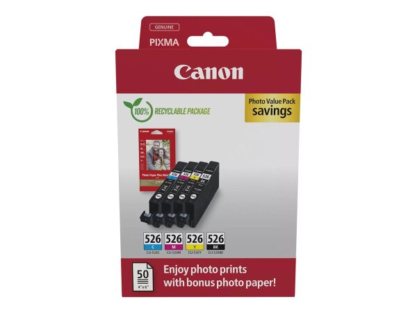 CANON CLI-526 Ink Cartridge C/M/Y/BK PHOTO VALUE BL