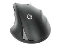 MANHATTAN Ergonomische Wireless Maus mit 2-in-1 USB-Empfänger USB-A- und USB-C-Kombiempfänger handgelenkfreundliche Kontur schwarz