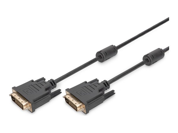 DIGITUS DVI connection cable DVI 24+1 2x ferrit M/M 3m DVI-D Dual Link bl