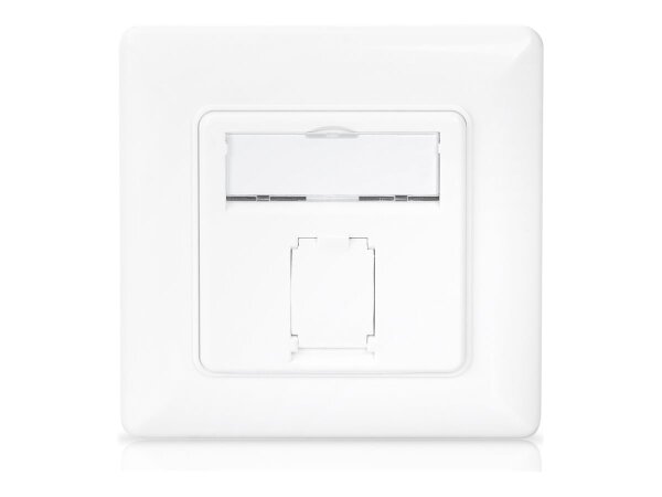 DIGITUS CAT 6A Class EA network outlet shielded 1x RJ45 LSA pure white flush mount 8 direction