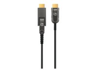 MANHATTAN Aktives HDMI-Glasfaserkabel mit abnehmbarem Stecker 4K60Hz UHD HDMI-Stecker auf Micro-HDMI/HDMI-Stecker 50m HEC ARC