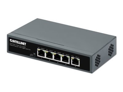 INTELLINET 5-Port PoE++ Switch mit 4 Gigabit Ethernet-Ports und 1 RJ45 Gigabit Uplink-Port 140 W PoE-Leistungsbudget