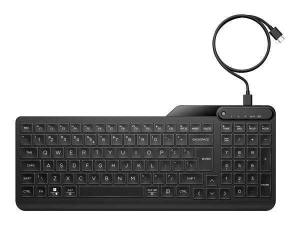 HP 405 Multi-Device Backlit Wired Keyboard