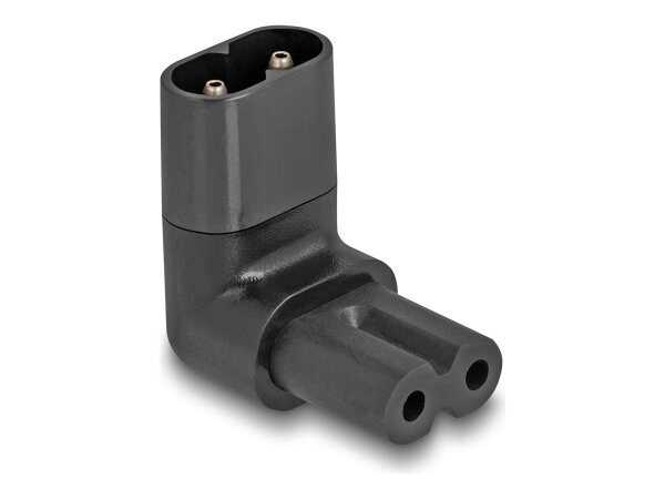 DELOCK Netzadapter IEC 60320 - C8 auf C7 Stecker / Buchse 2,5 A 90 gewinkelt