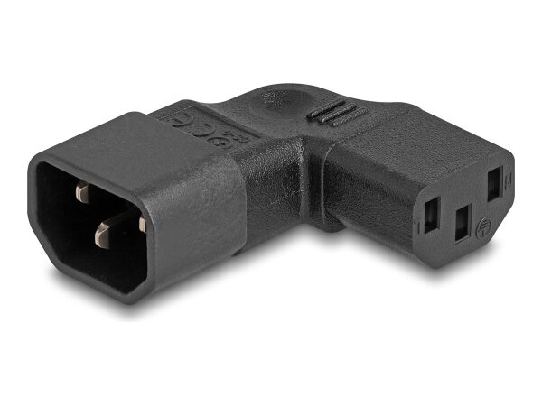 DELOCK Netzadapter IEC 60320 - C14 auf C13 Stecker / Buchse 10 A 90 links / rechts gewinkelt