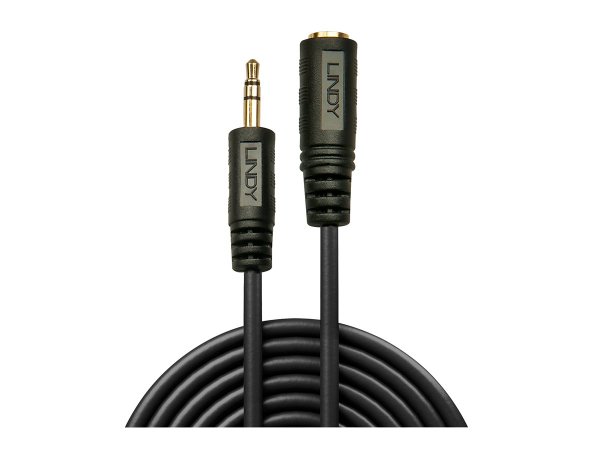 LINDY Audiokabel Stereo 3,5mm male / 3,5mm female 2m vergoldet