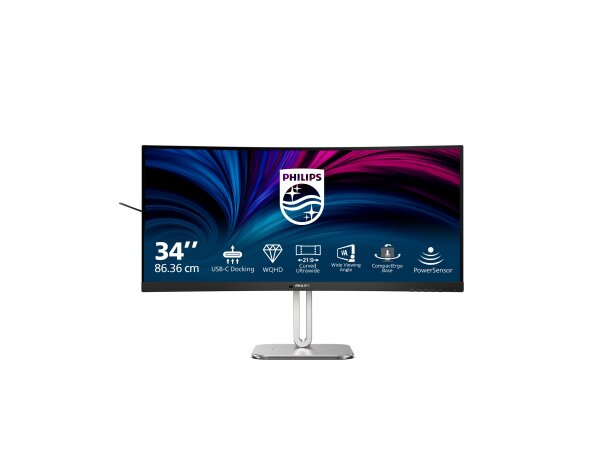 PHILIPS 34B2U5600C/00 86,36cm 34Zoll 3440x1440 120Hz VA CURVED MM ULTRAWIDE USB-C DOCKING DISPLAY RJ45 PD > 100 W USB HUB SPEAKERS