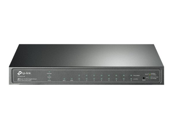 TP-LINK SG2210P Omada 10-Port Gigabit Smart PoE+ Switch 8× Gigabit PoE Ports 2× Gigabit SFP Slots  61W PoE Power