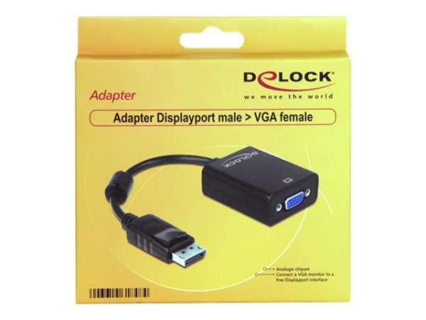 DELOCK Adapter DP-St > VGA-Bu 22,5cm black