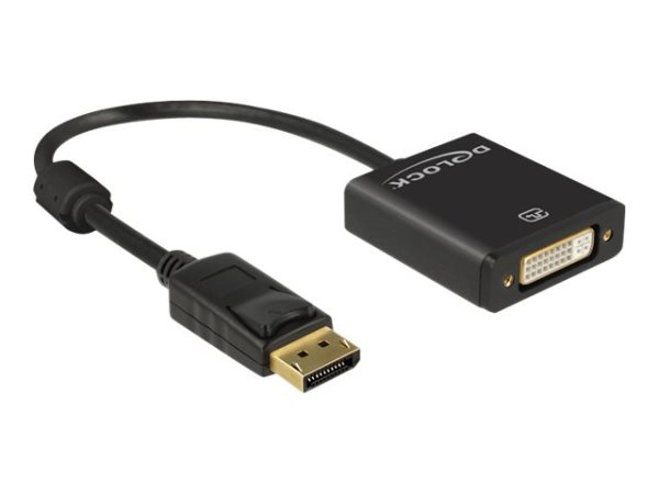 DELOCK Adapterkabel DisplayPort 1.2 Stecker > DVI 24+5 Buchse schwarz 4K Aktiv