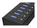 ICY BOX IB-AC618 7 Port USB HUB unterstuetzt USB 3.0 mit 1x Ladeport