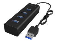 ICY BOX IB-Hub1409-U3 4 Port USB 3.0 Hub unterstuetzt Datenuebertragung bis zu 5 Gbit/s und Plug and Play