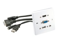 LINDY Wanddose VGA/HDMI/USB/3,5mm Stereo