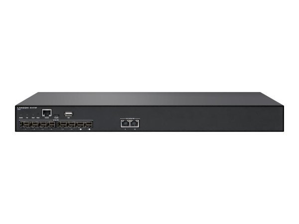 LANCOM XS-5110F Stackable L3-Managed 10G Fiber Aggregation Switch 200Gbps throughput 8x SFP+ 2x 10G multi-gigabit Ethernet ports LLW