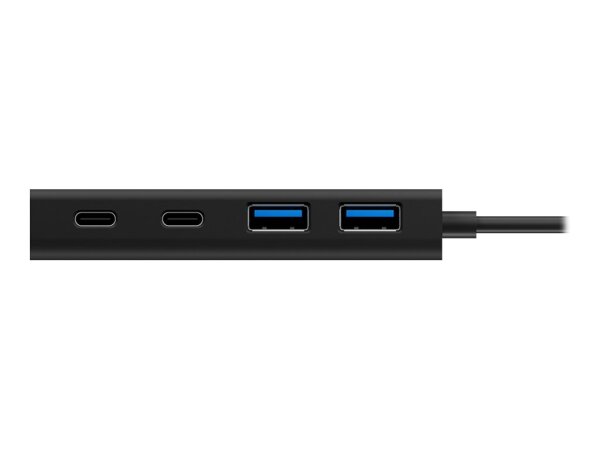 ICY BOX IB-HUB1425-C3 USB 3.0 HUB mit 2x USB 3.0 Type-A und 2x USB 3.0 Type-C Integriertes USB Kabel - Lange 10 cm Aluminium